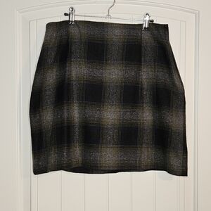 Bentley Vintage Plaid Wool Mix Skirt